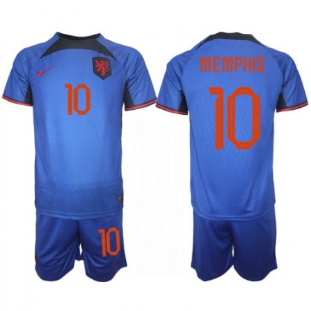 Holland Memphis Depay 10 Børn Udebane VM 2022 - Fodboldtrøjer (S/S) Holland Memphis Depay 10 Børn Udebane VM 2022 - Fodboldtrøjer (S/S)